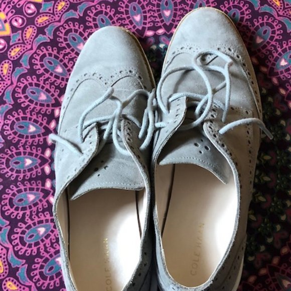 Cole Haan Shoes - Grey Suede Lunar Grand Cole Haan Women's Loafers Size 7B